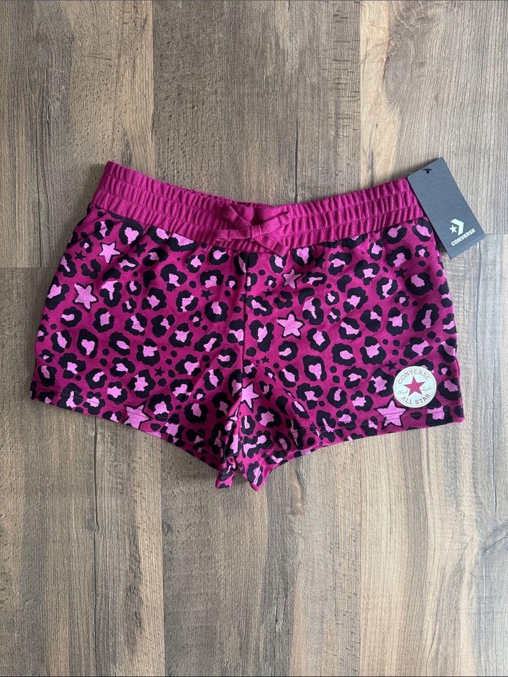 Converse Rose Maroon Leopard shorts